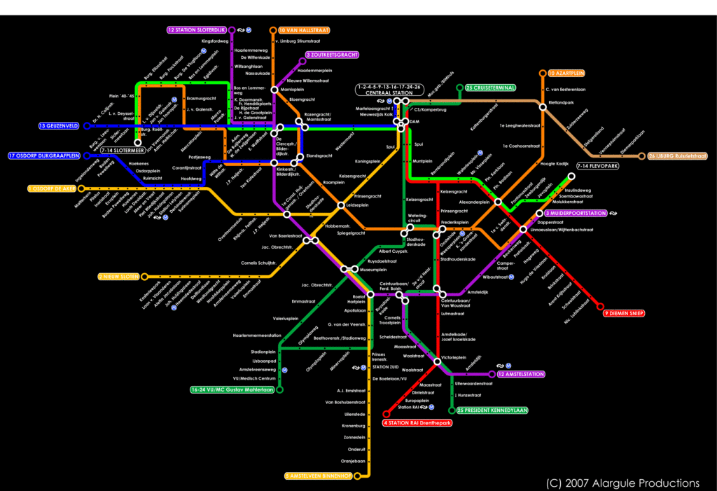 mapa del metro de amsterdam